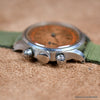 Record Sport Stainless Steel 1940s Oversized Chronograph Copper Patina Dial Rare